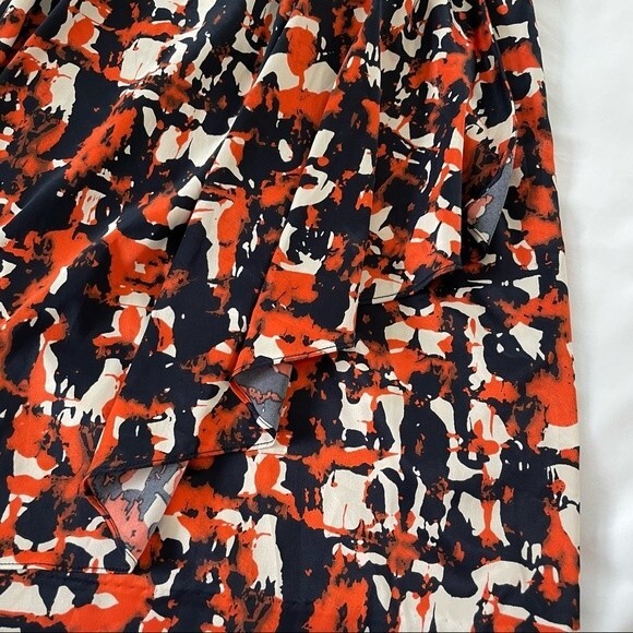 Banana Republic One Shoulder Satiny Bright Fun Abstract Dress Size 4 - Picture 5 of 7